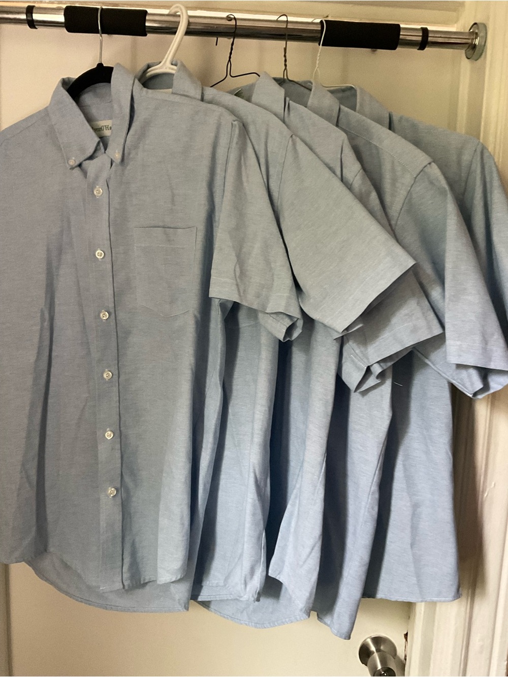 Bulk of five youth Light Blue Short-Sleeve Button-Down Shirt - Casual Oxford